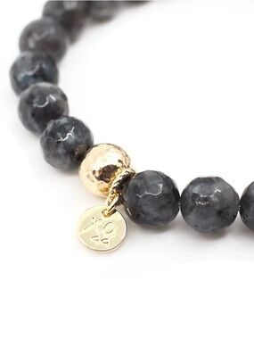 Gold Accent Black Beaded Bracelet